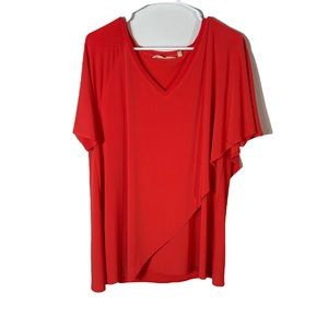 Soft Surroundings Women’s Red Cross Over Blouse Size Large